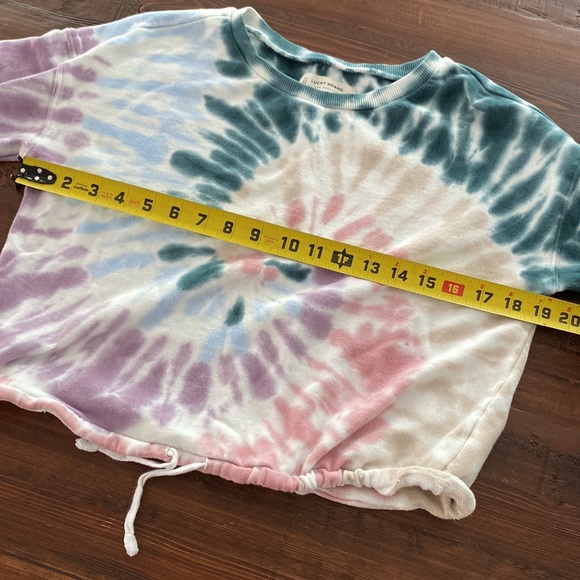 LUCKY BRAND Tie Dye cropped drawstring sweatshirt XS (New w/out tags) - Picture 4 of 12